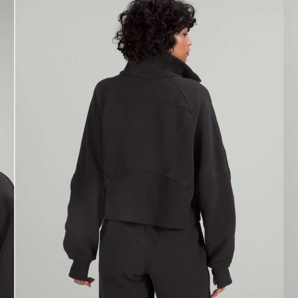 Lululemon Scuba Oversized Funnel Neck Half Zip Hoodie XL/XXL Black Cotton Terry - Picture 2 of 10